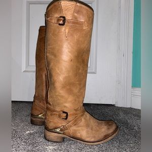 Steve Madden - Tan Shepton Leather Riding Boots - Women’s Size 9